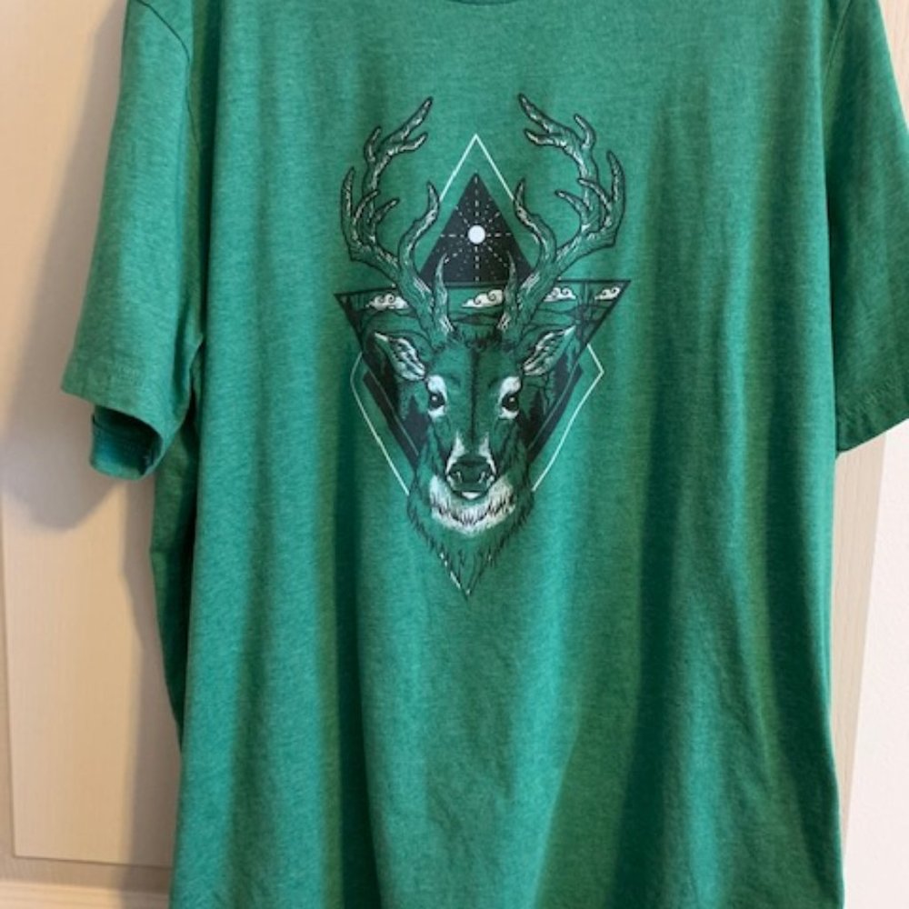 American Backcountry Men's 2XL Short Sleeve Logo 100% Cotton T-Shirt Green
